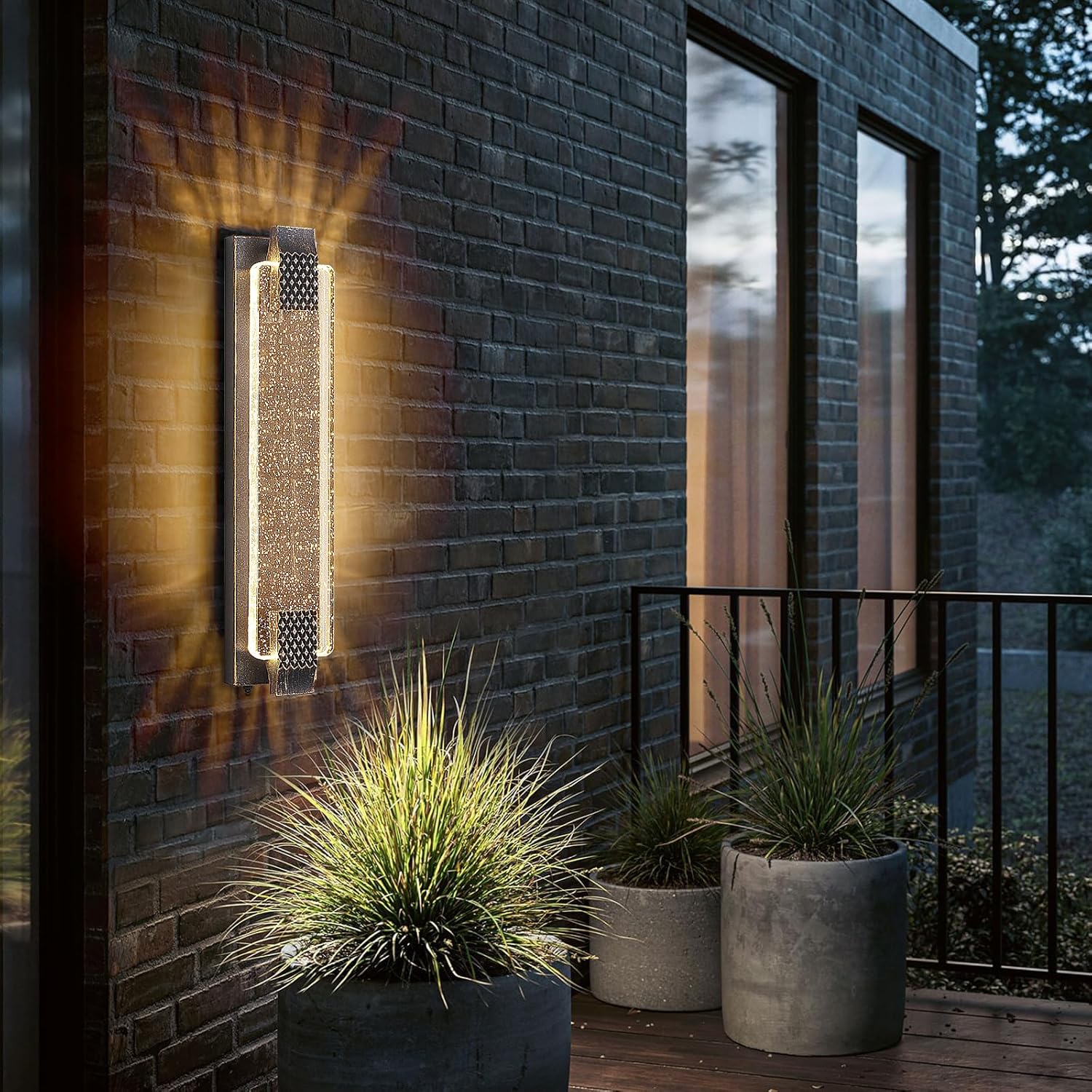 camuucci Dusk to Dawn Outdoor Light, 23.6 Inch LED Porch Lights Outdoor Waterproof Modern Outside Sconce Wall Mount for Doorway Hallway Porch Patio Yard Doorway Bronze Bronze 23.6 Inch