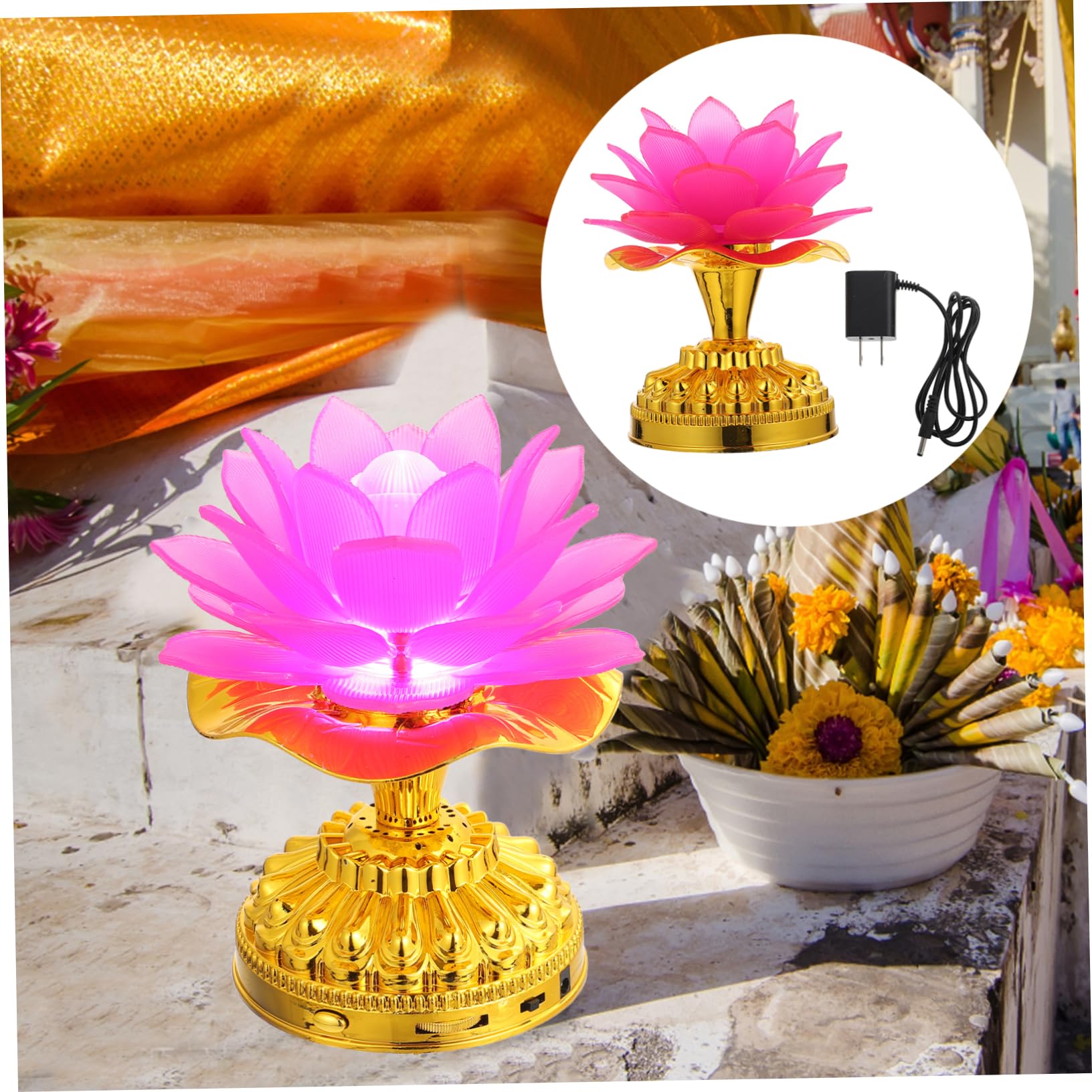 Amazon.co.jp : CRILSTYLEO 1個 カラフル ロータス ランプ カラー 変化