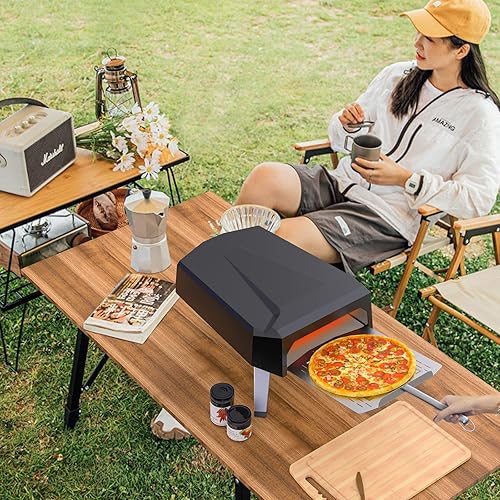 Miniatura 7 de Paleta de pizza perforada de 14 pulgadas de acero inoxidable 304 de grado alimenticio para horno de pizza y parrillas espátula de pizza de grado