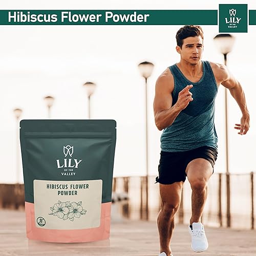 Miniatura 6 de Lily of the Valley Polvo de flor de hibisco  Hibiscus Sabdariffa molido  Ideal para cocinar, hornear, té, batido  Vegano y sin gluten  Bolsa