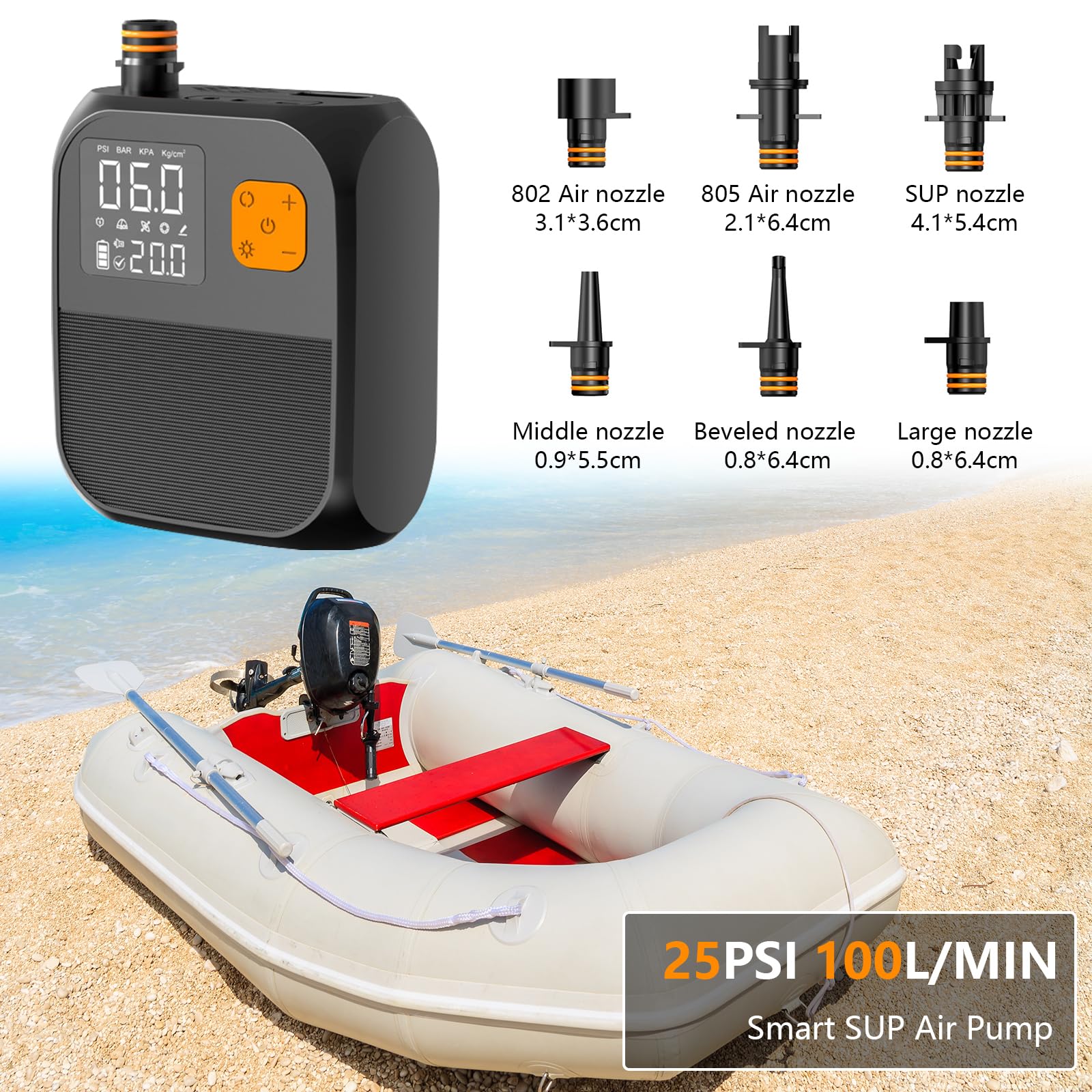 Pompe à Air électrique Portable Sans Fil Avec écran Tactile