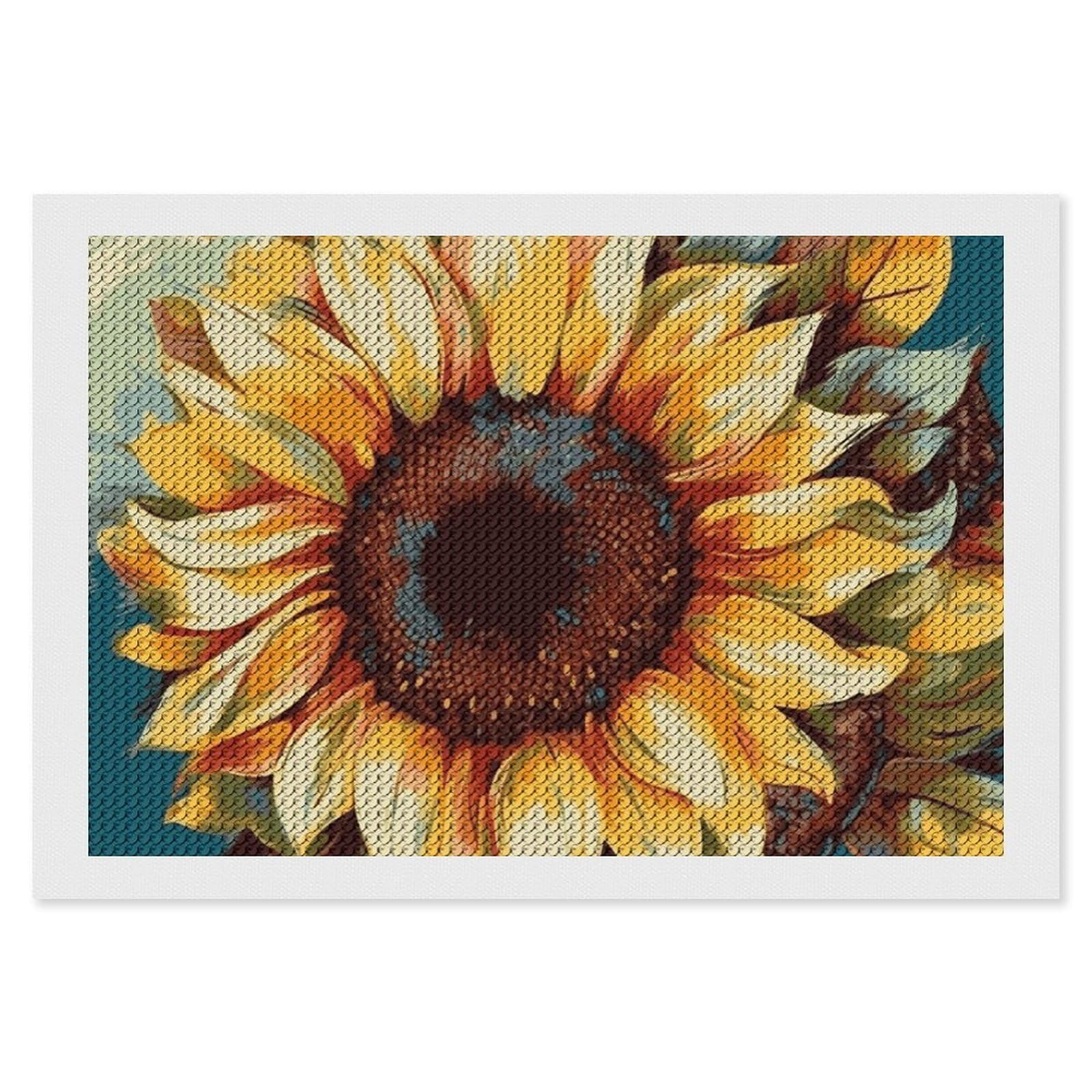 Diamond Painting Kits for Adults - DIY Diamond Art Kits for Beginners - Full 5D Paint Drill Diamond Dots Paintings- Color Painting Sunflower Diamonds Pictures Gem Art And Craft Wall Decor 8"x12"