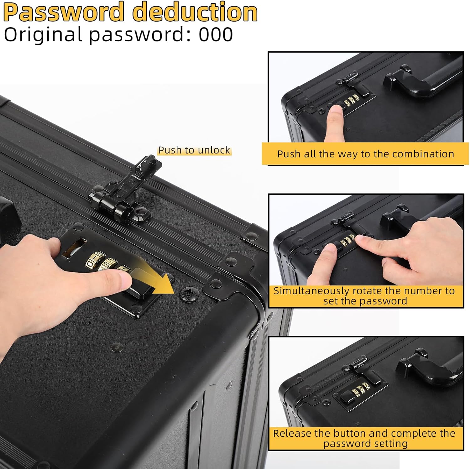 FAHKNS Barber Case 6-Slot Secure Code Lock Aluminum Barber Travel Bag for Clippers Supplies Hair Scissors Trimmer Organizer Barber Accessories