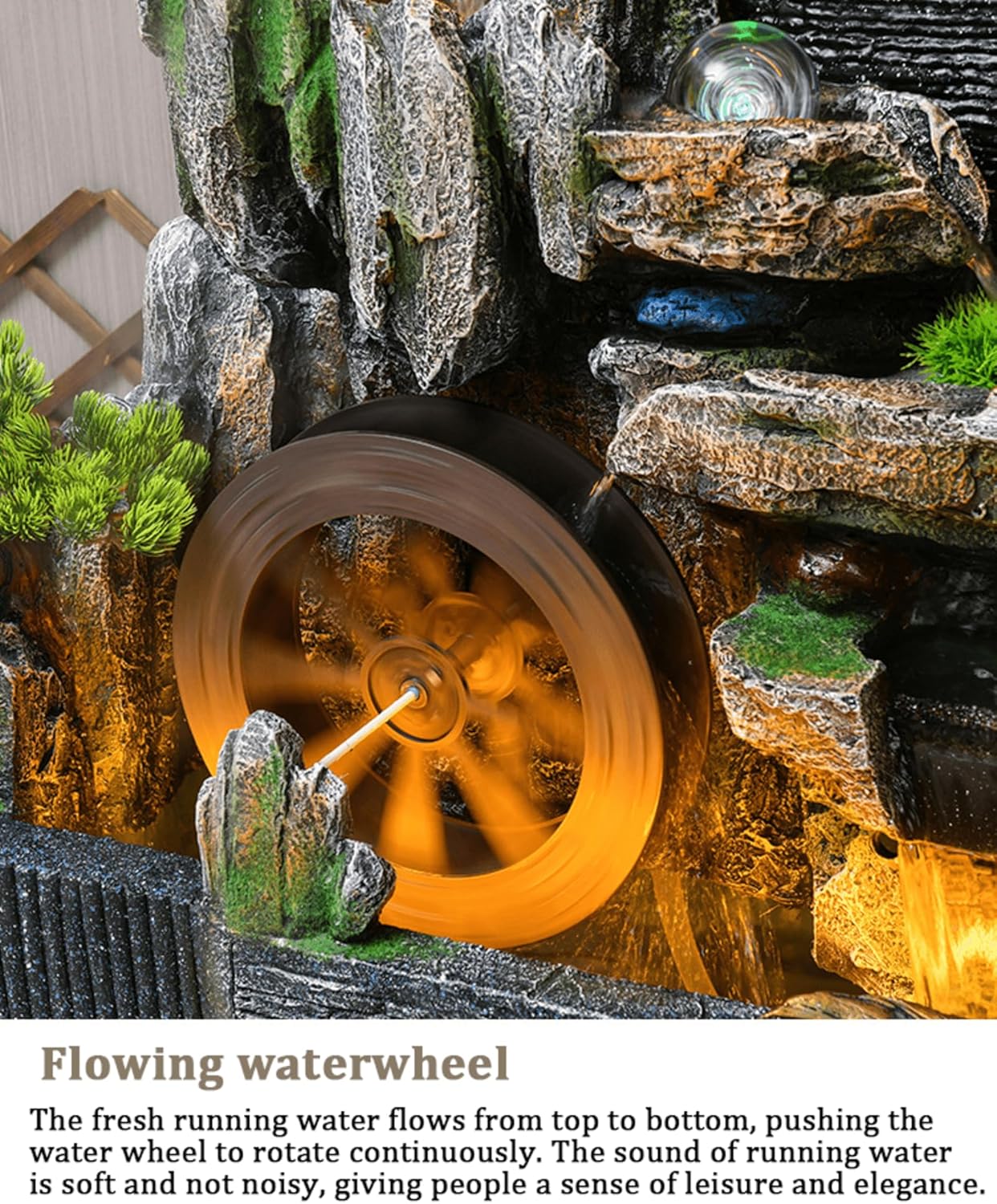 KCNN カスケード噴水、流水卓上噴水、LEDソーラーパワー、屋内/屋外 KCNN カスケード噴水、流水卓上噴水、LEDソーラーパワー、屋内/屋外