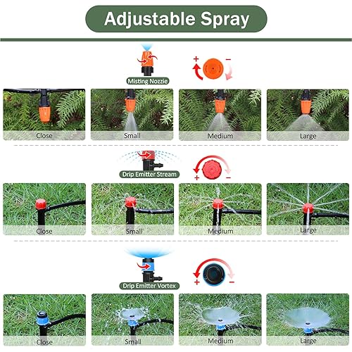 Miniatura 5 de Kit de sistema de riego por goteo de 230 pies, sistema automático de riego de jardín de conexión rápida para invernadero, camas de flores, patio,