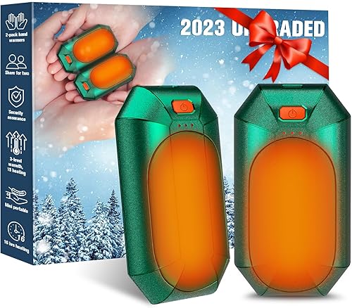 Miniatura 1 de Paquete de 2 calentadores de manos recargables, calentador de manos eléctrico reutilizable, calentadores de manos USB, para exteriores, interiores,