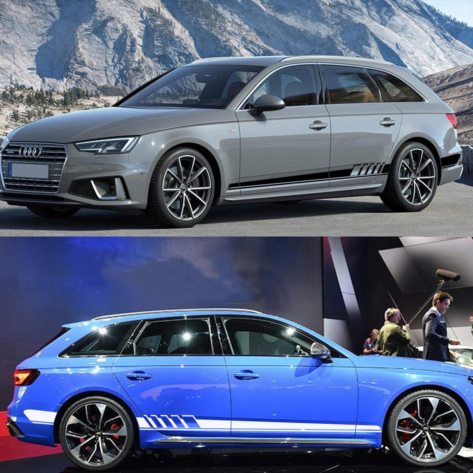 Accessori X Audi A4 2 Adesivi Logo AUDI In Vinile - Decalcomanie Per Gonna Auto, Personalizzabili Nel Colore Personalizzazione Auto UK - Foto 9