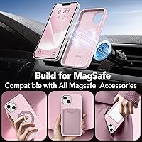 Vista 4 de GONEZ Funda magnética para iPhone 14, compatible con Magsafe, con protector de pantalla + protector de cámara, forro de microfibra antiarañazos