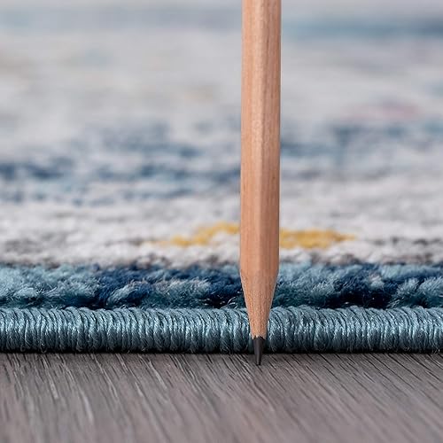 Miniatura 5 de Britney Red - Alfombra redonda grande de 8 pies, alfombra para sala de estar, comedor o dormitorio, alfombra de entrada interior, entrada,