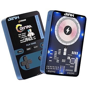 JINX Alpha Wireless Magnetic Powerbank with Retro Video Game|Classic Built-in Games with Powerbank|8000mAh 15W Li-Polymer Magsafe Compatible Power Bank Fast Charging for iPhone, Android (Blue) - image, photos