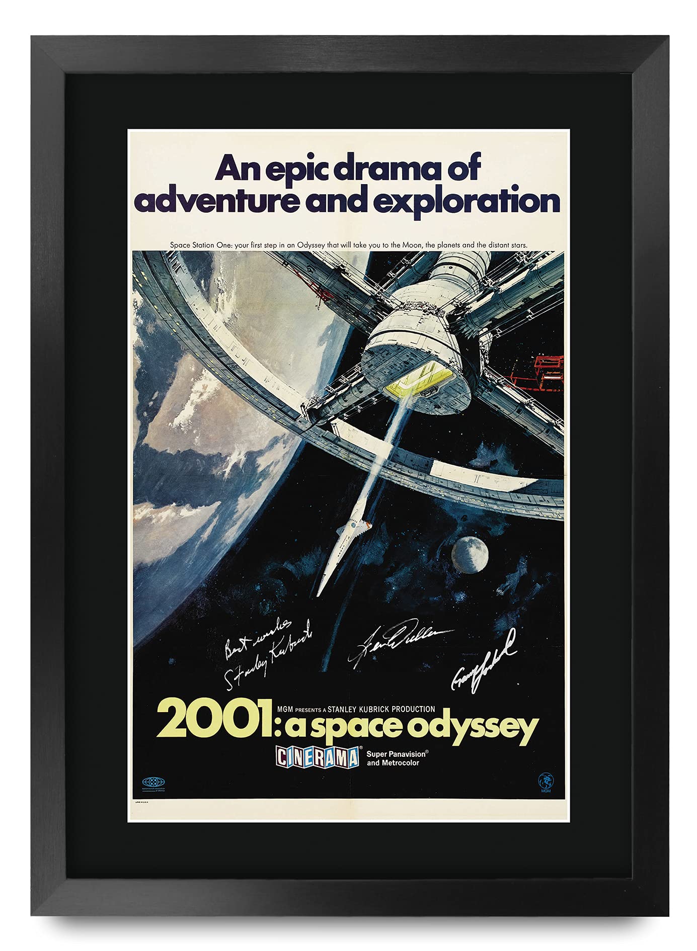 HWC Trading FR A3 2001 A Space Odyssey Geschenke Geduckter Poster Signiertes Autogramm Foto für Fans von Film Memorabilien - A3 Framed