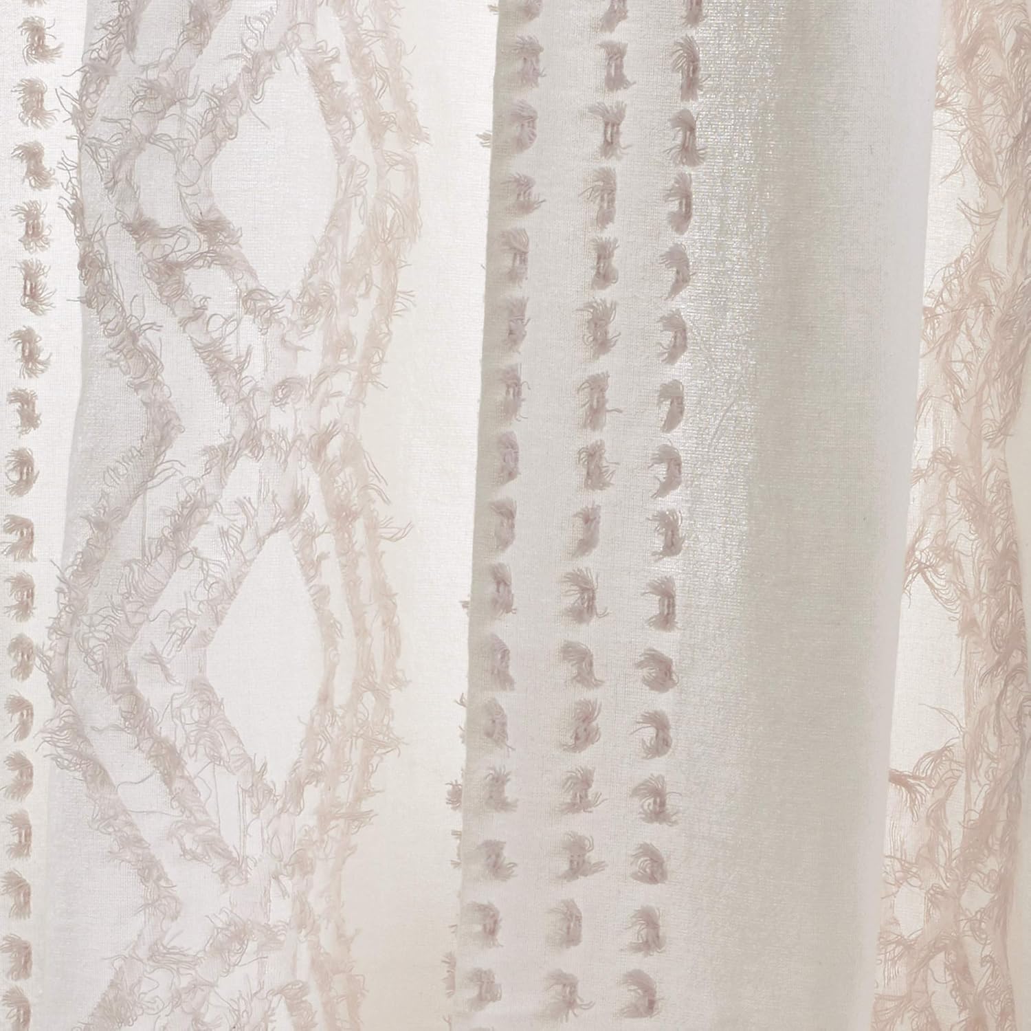 Peri Home Cut Geo Sheer Back Tab Single Curtain Panel, 84-inch, Lilac