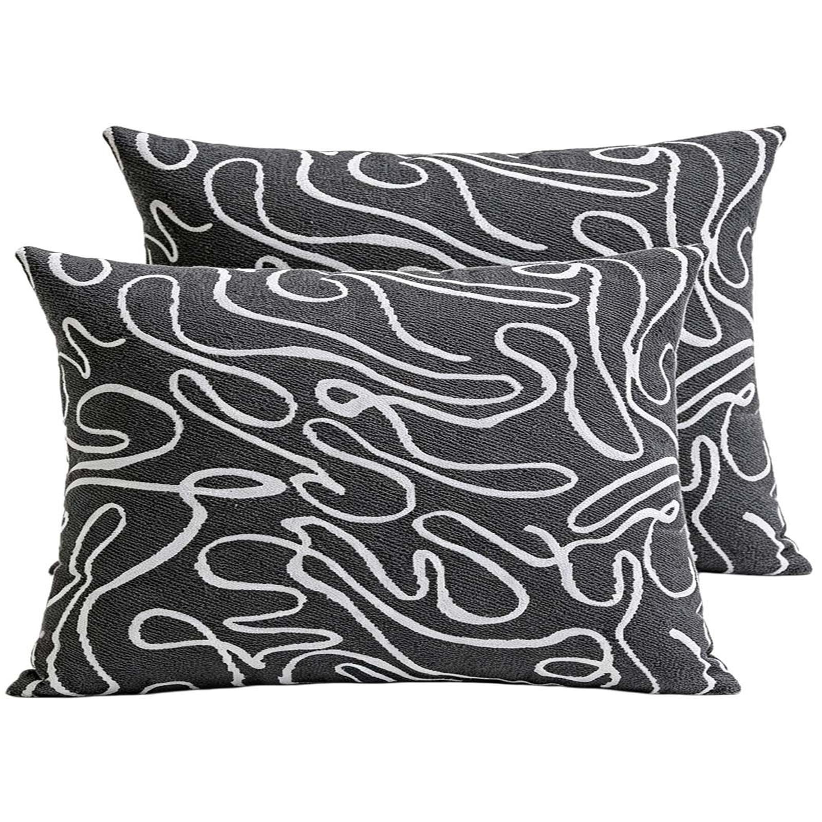 Grey Throw Pillow Covers 18X18 20X20 12X20 In Sofa Decor 2 Pack Cushion Covers