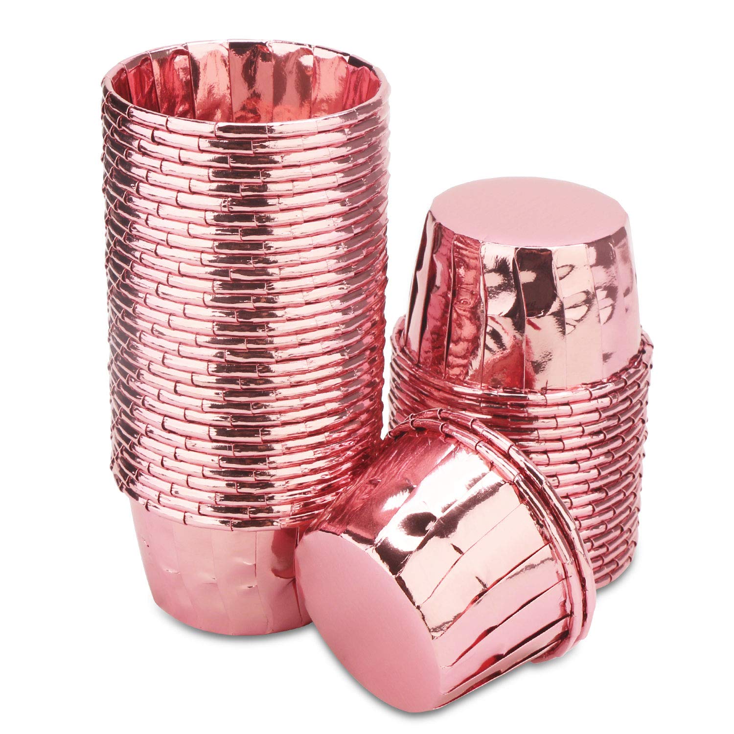 Baking Cups Ramekins, EUSOAR 50Pcs Disposable Ramekin Muffin Baking Cups, Aluminum Cupcake Cups, Tip Pan Ramekin Holders, Little Foil Cups