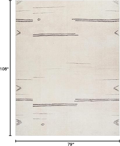 Miniatura 2 de Livabliss x Becki Owens Rivi - Alfombra marroquí de 6 pies 7 pulgadas x 9 pies, cremacarbón