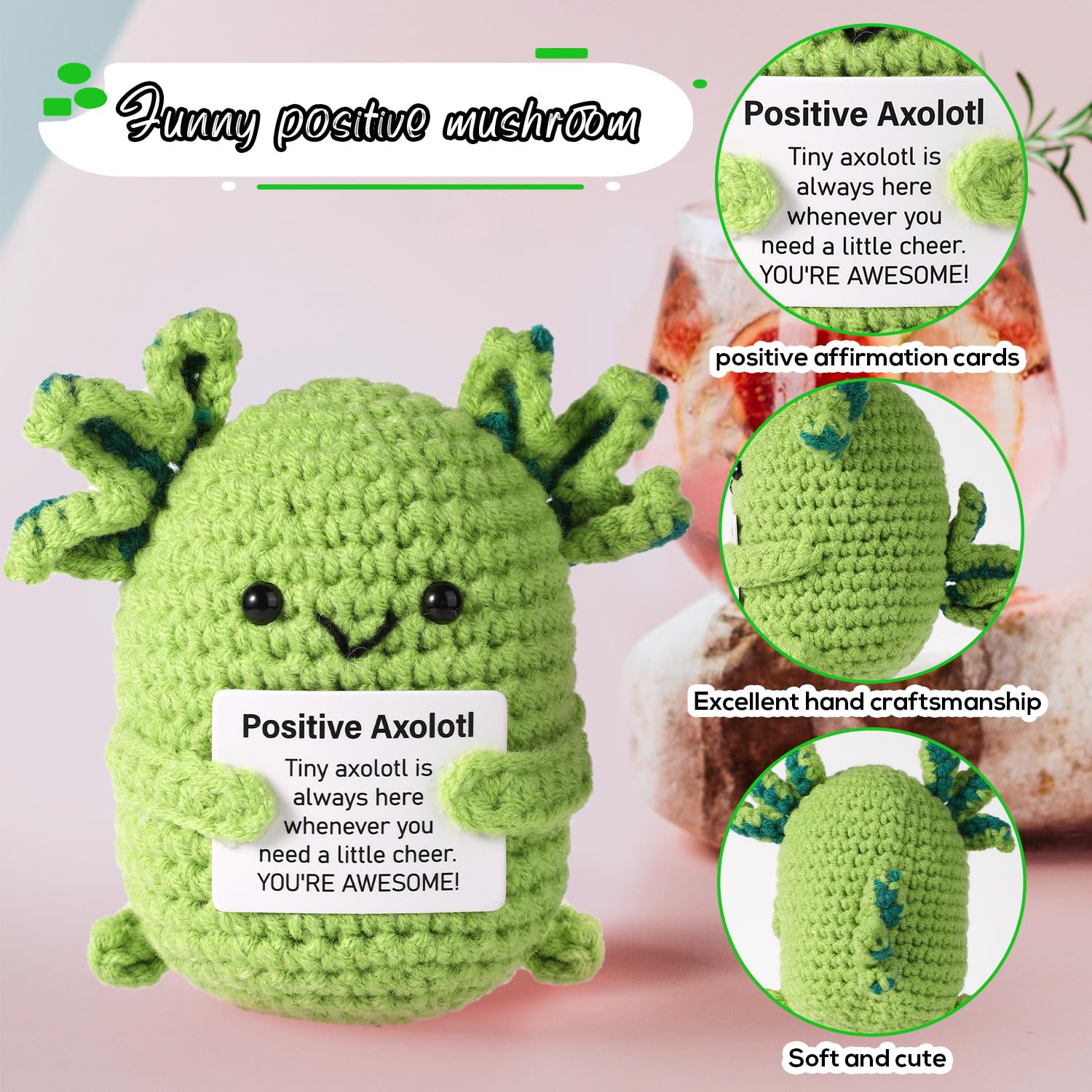 TOYMIS Giocattolo All'Uncinetto Axolotl, Kit Uncinetto Supporto Morbido Bambola Axolotl Uncinetto Giocattolo Edificante Giocattolo per Maglieria Regali per Decorazioni per Feste in Ufficio (Blu
