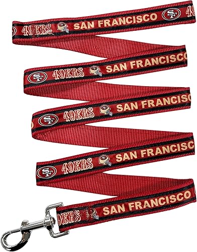 NFL Pet Strap San Francisco 49ers - Correa para perro, correa mediana del equipo de fútbol para perros y gatos. Una correa brillante y colorida para