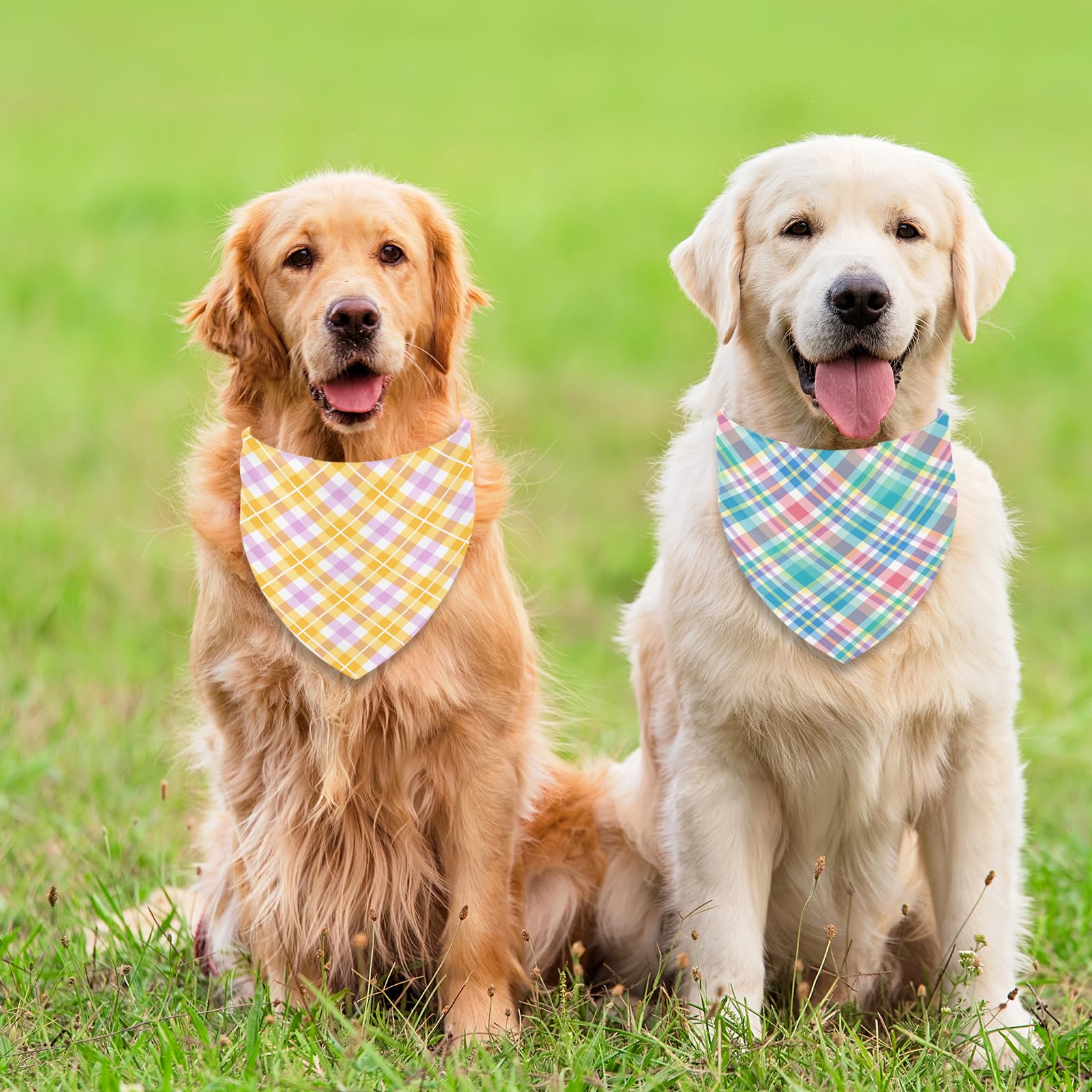 JarThenaAMCS Hundehalstuch, dreieckig, verstellbar, bunt, für Frühling, mittelgroße und große Katzen, Pastellfarben, 60 Stück