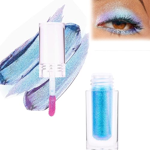 FANXITON Sombra de ojos con purpurina líquida color camaleón alto pigmento metálico brillante impermeable larga duración cambio de color intenso