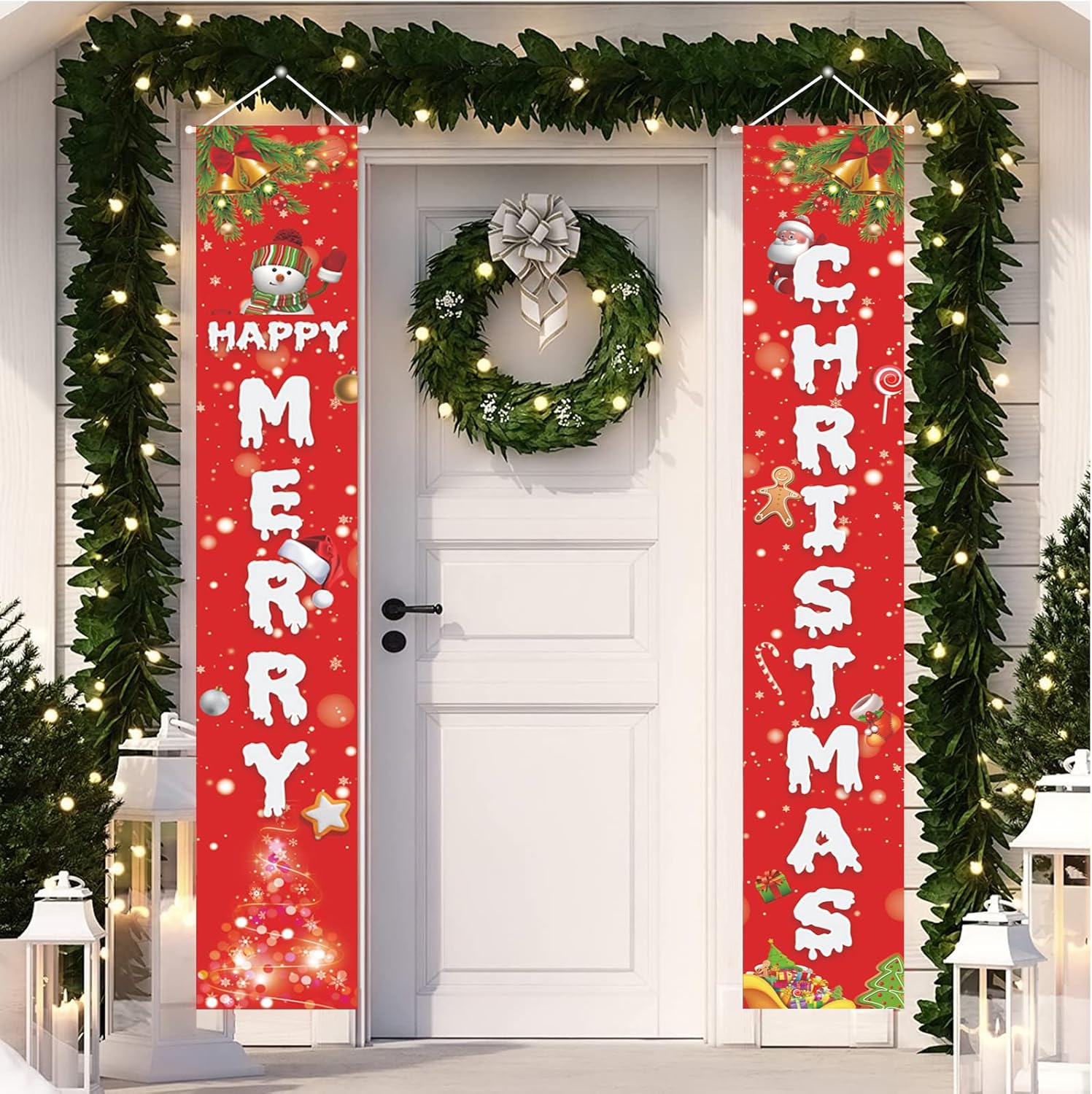 Christmas Banner, Christmas Decorations Outdoor, Christmas Door Banner, Christmas Door