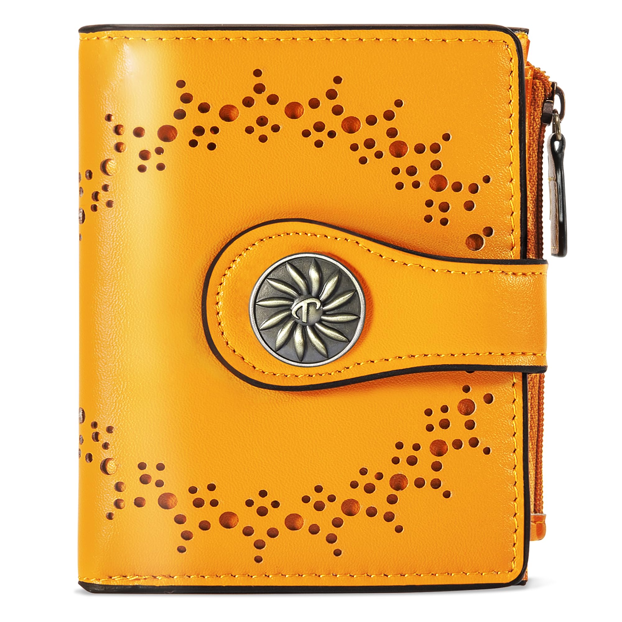 Tipmile Small Wallet for Women Bifold RFID Blocking Card Holder Leather Wallets with Zipper Coin Pocket