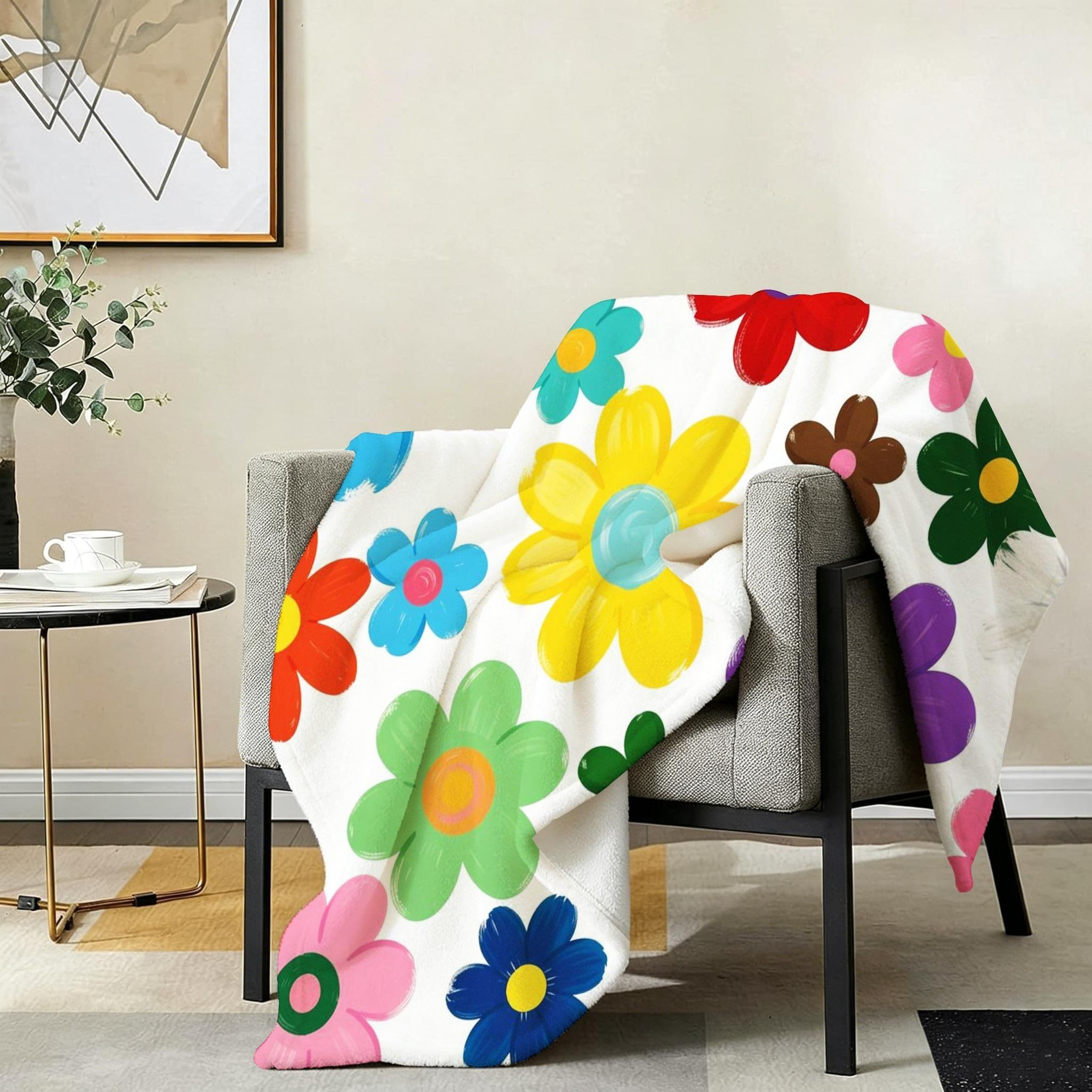 Manta Entretiempo Grande, Flores de Colores, 220x240 cm, AQ8693