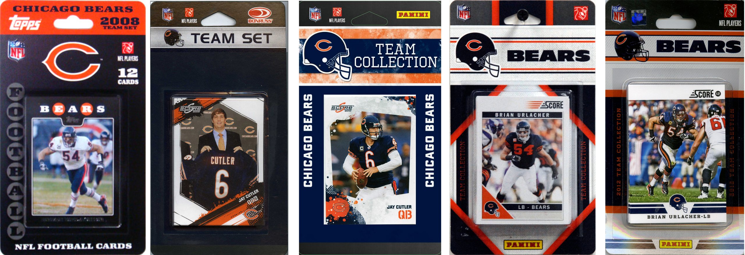 C&I Collectables NFL Chicago Bears 5 Different Licensed Trading Card Team Sets