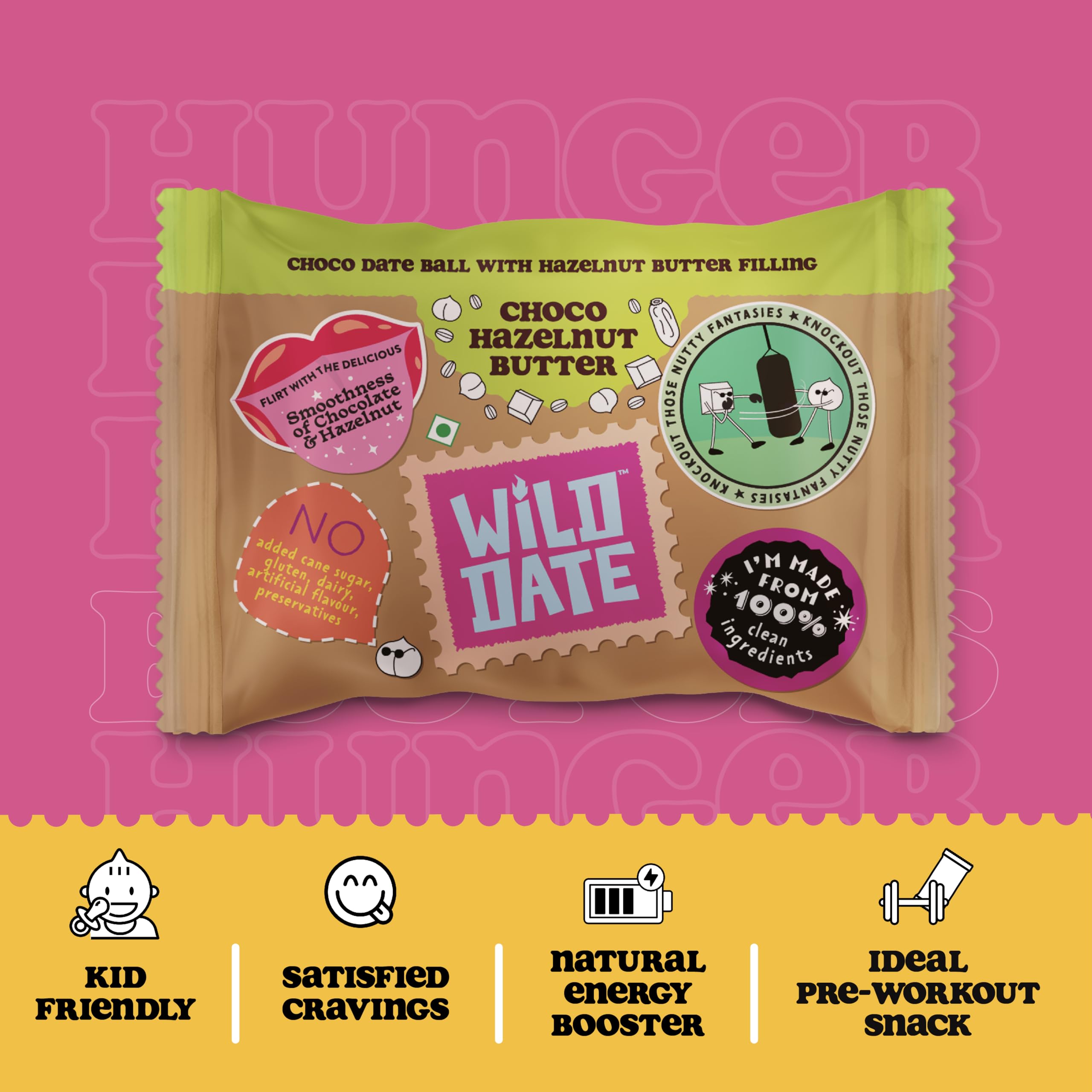 Wild Date Chocolate Date Ball with Hazelnut Butter Filling – Chocolate-Coated Date Bites with Creamy Hazelnut Centre | No Artificial Flavours, No Added Preservatives | 15 g x 9 (Pack of 9) 4