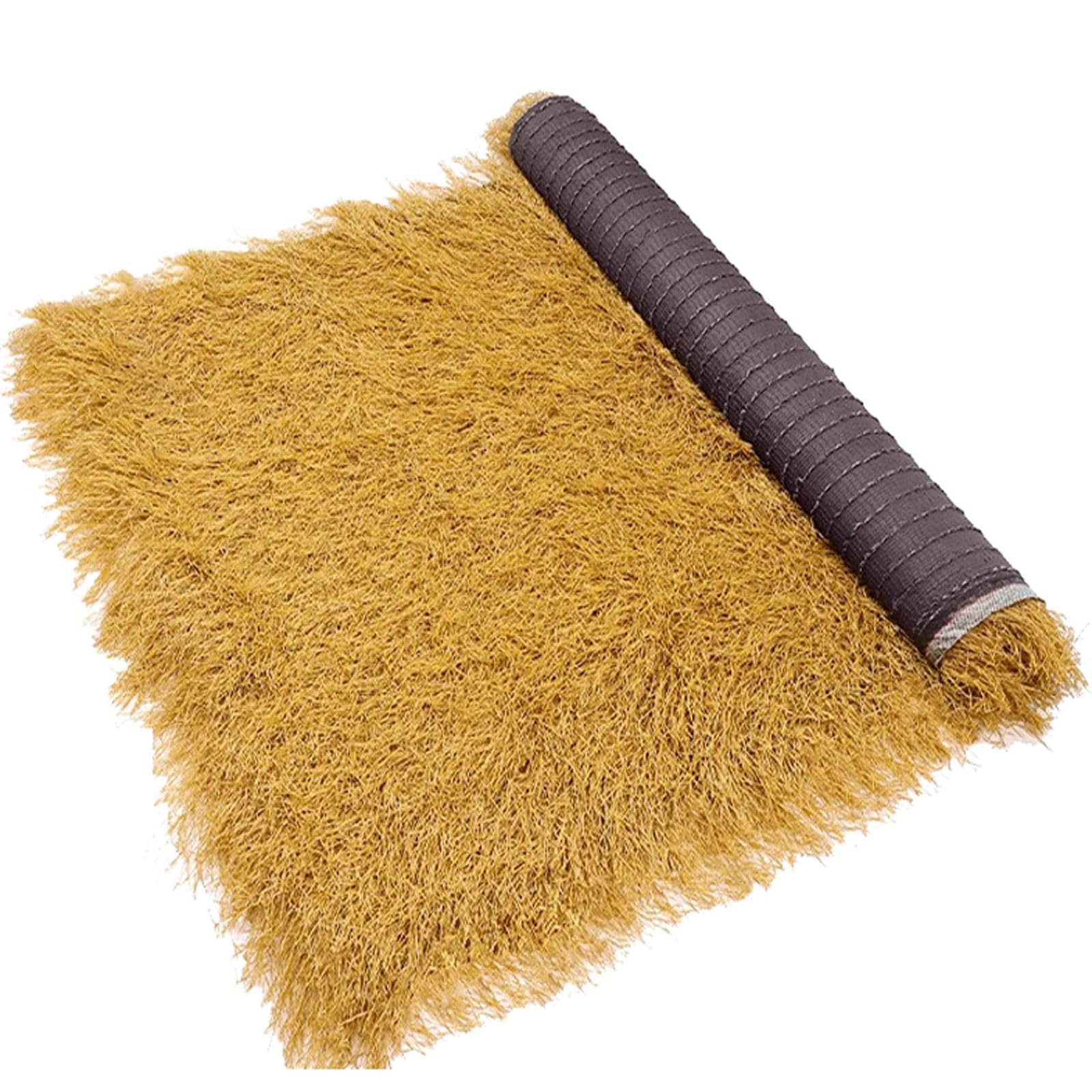 Synthetisches Strohgrasdach Feuerfeste Künstliches Strohrolle für Tiki-bar Hütten Palapa-reetdach Hawaii-Party und Bar Dekoration Gartenzaun Terrasse(Size:1 * 20m(3.2 * 65ft),Color:Gelb)