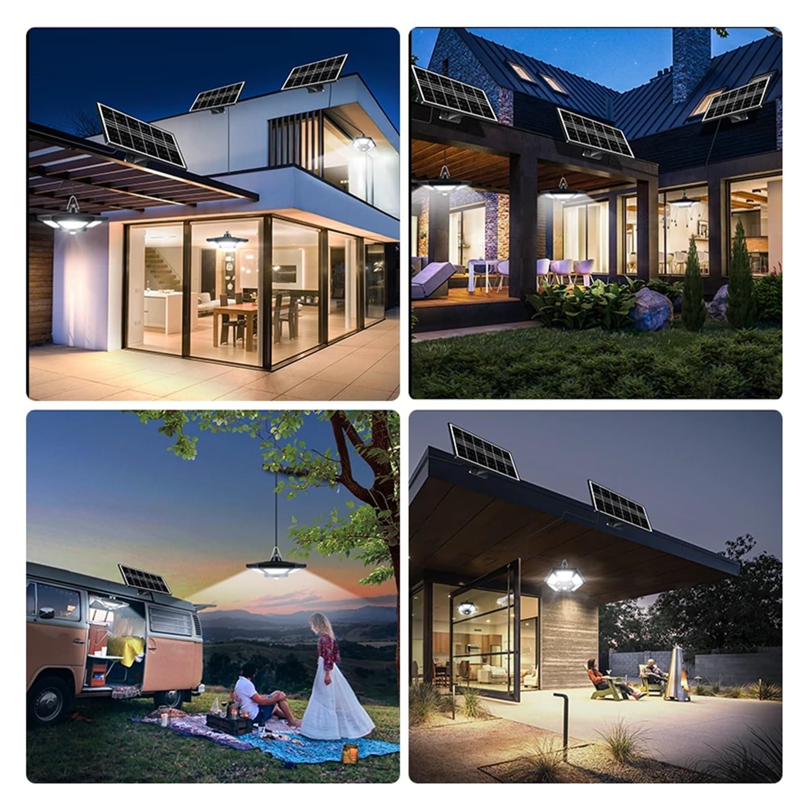 Luci a Sospensione solari for Esterni e Interni con Telecomando, 180 LED, sensore di Movimento, 5 modalità di Illuminazione for Garage, Patio e fienile