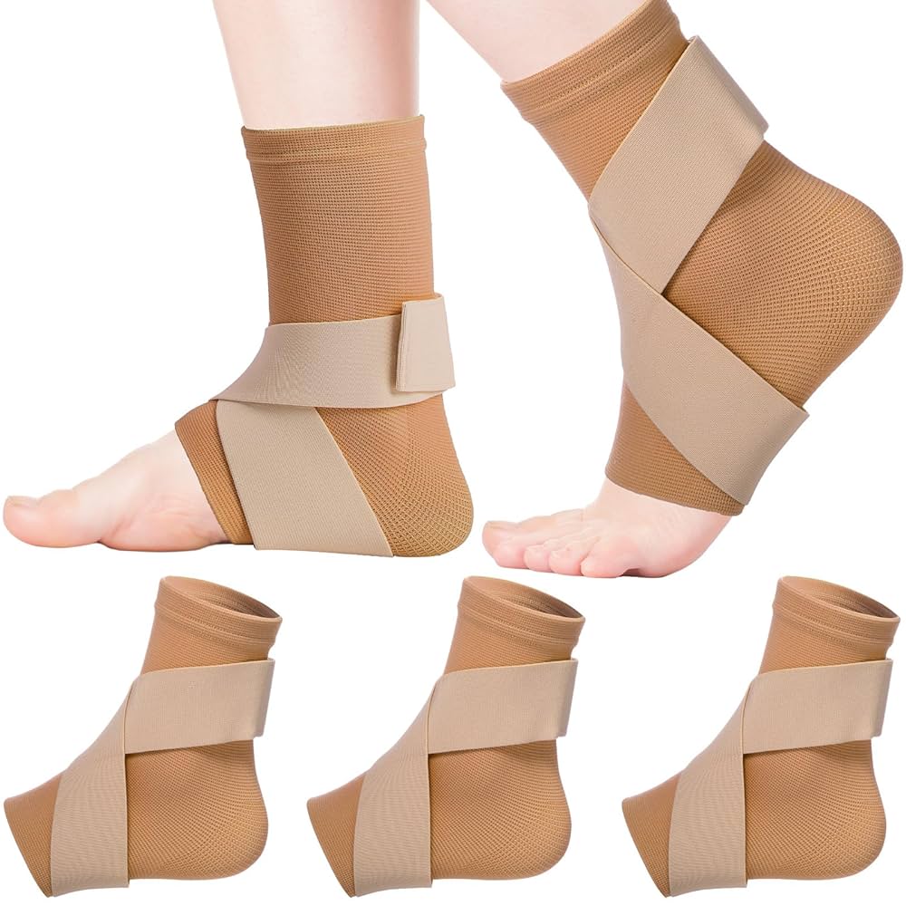 ONTYZZ 1 Pair Kids Adjustable Ankle Braces, Elastic Ankle Support For Football, Basketball, Cycling, Running, Dancing, Black/S