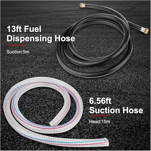 Miniatura 6 de Bomba eléctrica de transferencia de aceite diésel de 110 V 550 W con medidor + manguera de dispensación de combustible de 13 pies + manguera de