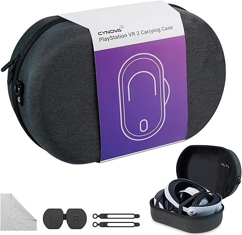 CYNOVA Funda de transporte para PlayStation VR2, PlayStation 5 VR auriculares y controles táctiles, bolsa de almacenamiento de viaje, funda PS VR2