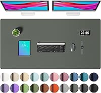 Vista 163 de Aothia Protector de escritorio de cuero, alfombrilla para ratón, alfombrilla de escritorio de oficina, secante de escritorio de cuero PU