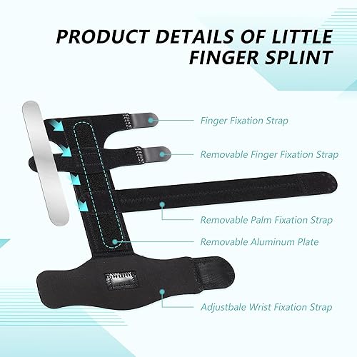 Miniatura 7 de Férula de dedo meñique, férula de fractura de boxer, soporte metacarpiano de 4 y 5, férula de mano para dedo roto, soporte de dedo de gatillo,