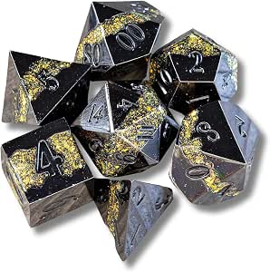 Set Di Dadi Poliedrici 7 Pezzi 'Mare Scintillante' Per D&D E TTRPG – Plastica