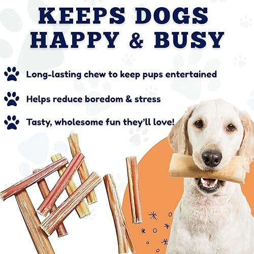 Miniatura 6 de Amazing Dog Treats - 4-6 Inch Variety Bully Sticks (10 oz) - All Natural Rawhide Alternative - Long Lasting Dog Treats - No Hide Dog Chew- 100% Beef