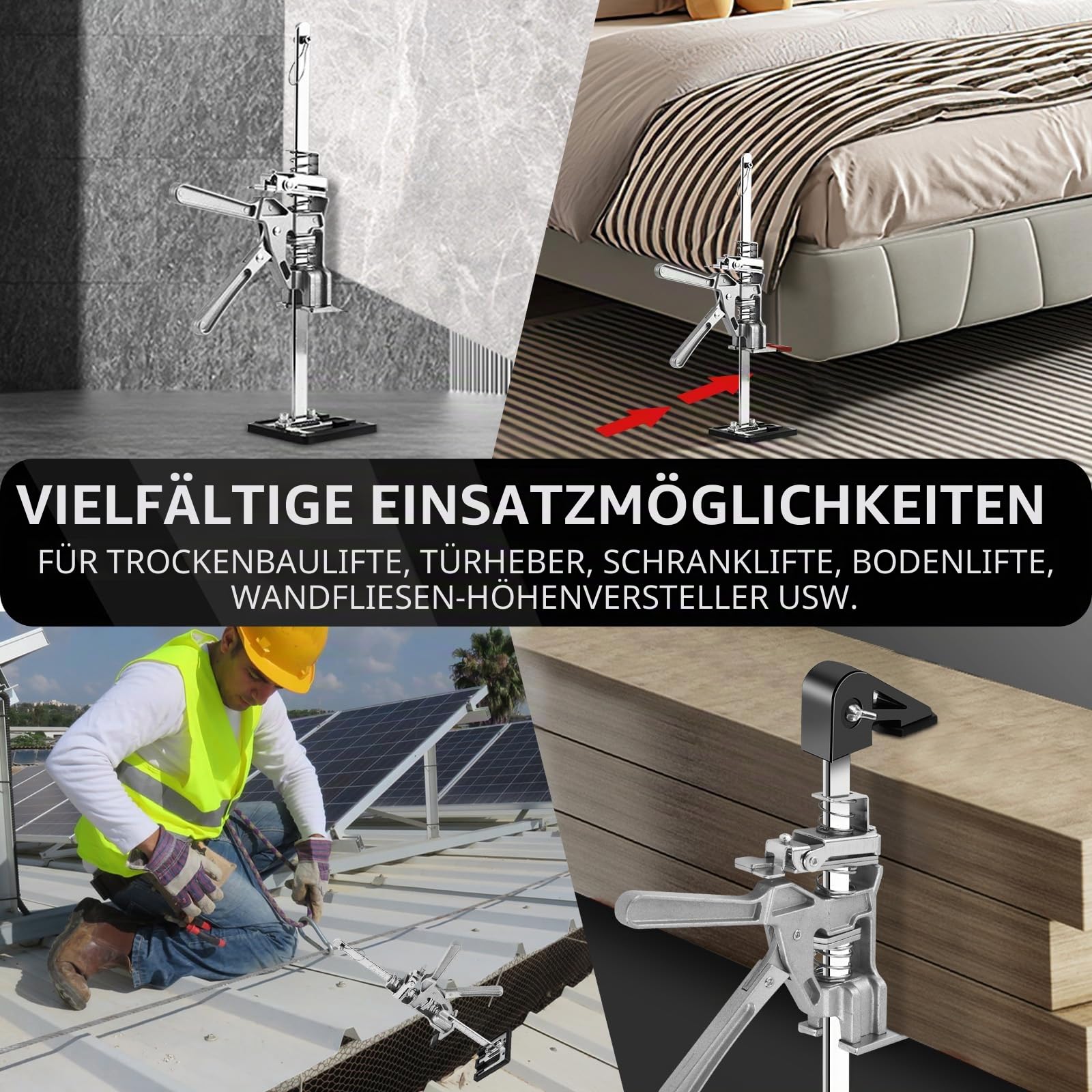 Arbeitssparender Armwagenheber, 2 Stück, Multifunktions-Handhebewerkzeug, Wagenheber mit zwei Geschwindigkeiten, Möbelheber, Armwerkzeugheber für die Installation von Schränken, Türen und Fenstern,