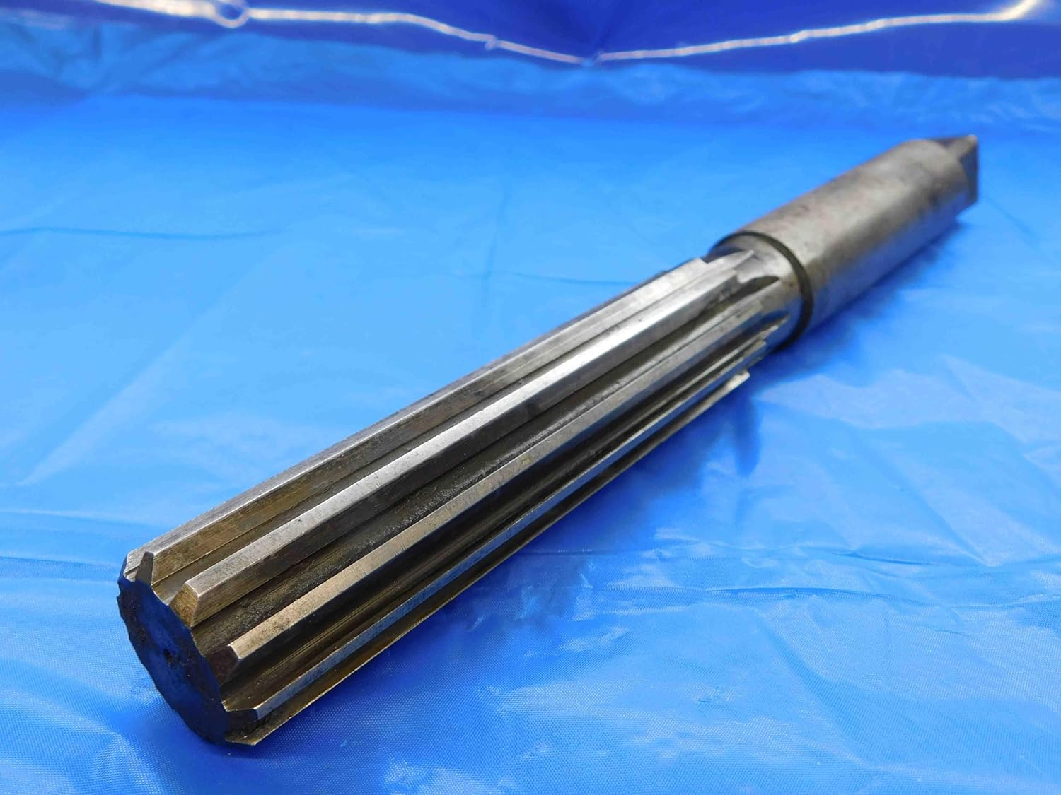 M & J Tooling LLC 1 1/4 O.D. HSS Hand Reamer 10 Flute 1.2500 ONSIZE Straight Flute Extended - JC1214AK3