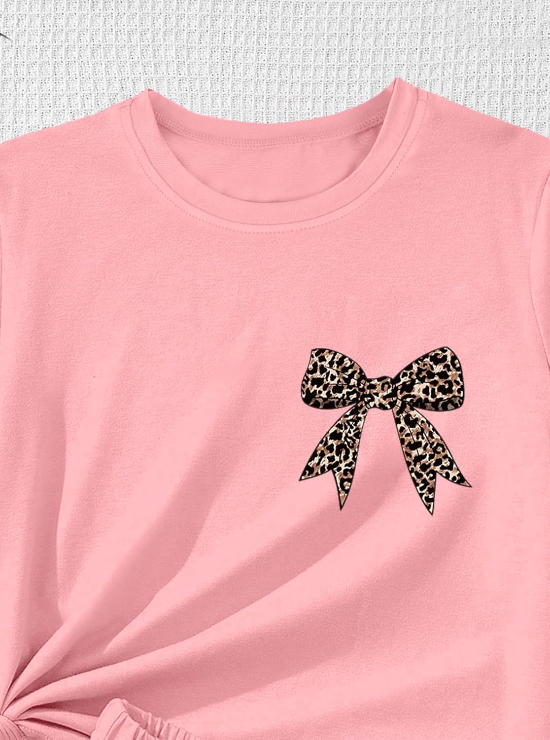 Girls 2 Piece Summer Outfits Cute Graphic Short Sleeve T-Shirt and Elastic Waist Shorts Set - Image 4