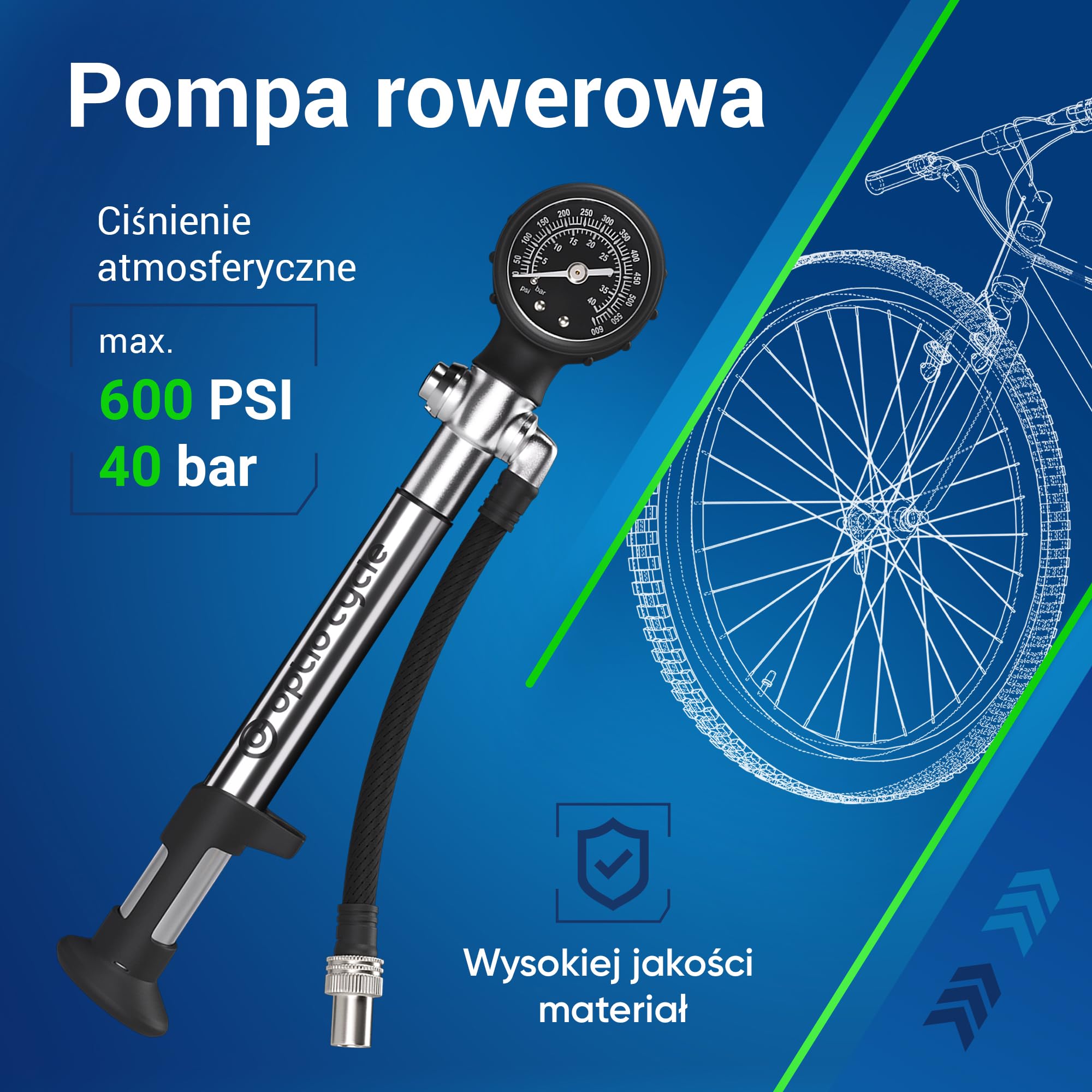Pompka do Amortyzatora MTB – Pompka Wysokociśnieniowa z Manometrem do Widelca i Dampera | Shock Pump do Fox, RockShox, Manitou