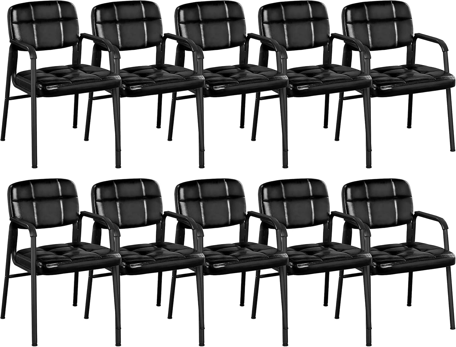 Yaheetech 10PCS Office Guest Chair PU Leather Reception Chair Ergonomic Armchair