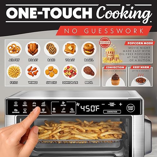 Miniatura 2 de Gourmia Freidora de aire digital para horno tostador, modo de convección con capacidad de 4 rebanadas, 3 posiciones de rack, 12 ajustes