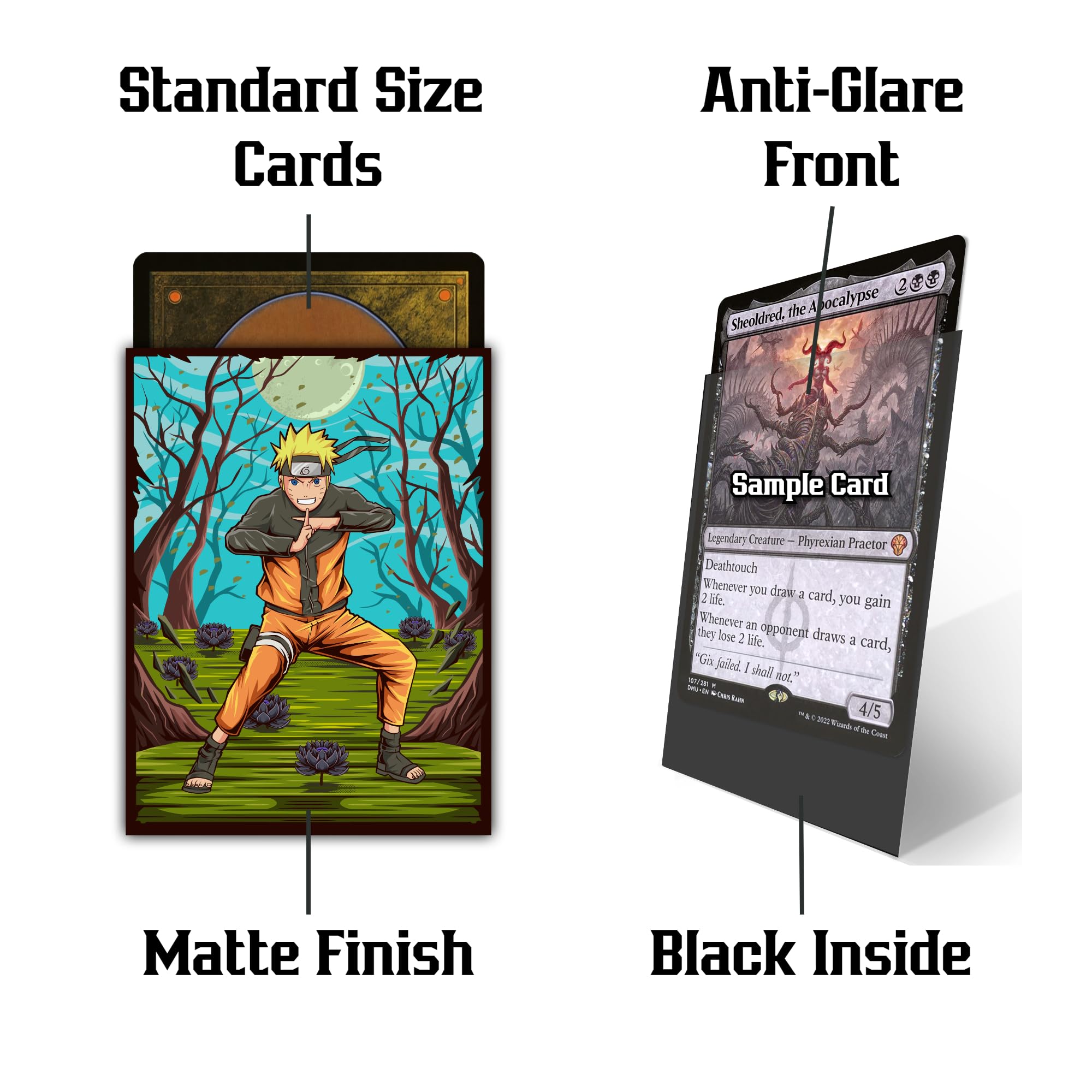 Forest Black Lotus TCG Sleeves - 100ct Textured Matte Card Protectors | MTG Art Sleeves