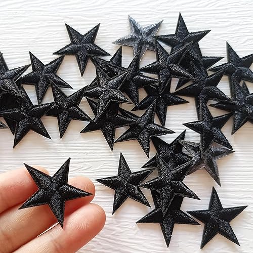 Miniatura 6 de 5 parches para planchar con estrella rosa rosa, parches bordados para ropa, chaquetas, sombreros, mochilas, jeans (3.2 pulgadas)