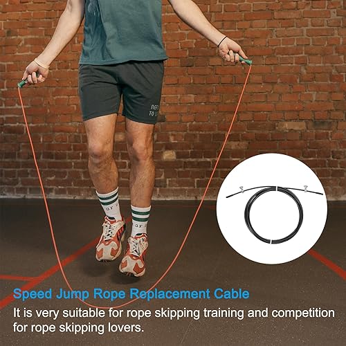 Miniatura 5 de PATIKIL Cable de repuesto de cuerda de salto de velocidad, cuerda de salto profesional, alambre de acero reemplazado para cuerdas de salto de alta