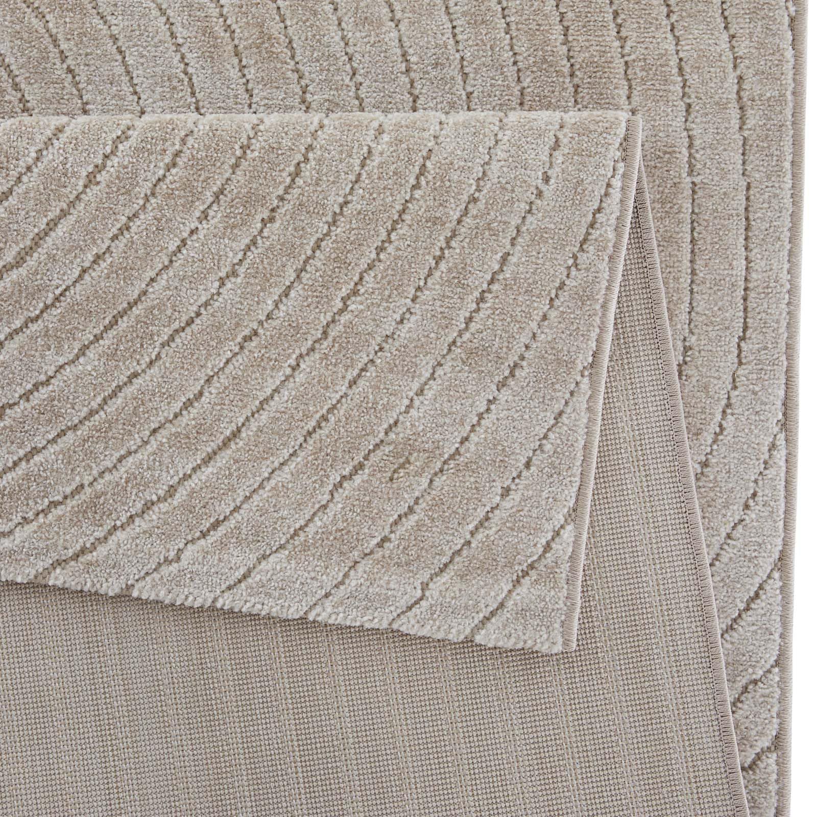 Taracarpet Moderner In & Outdoor Kurzflor Boho Skandi Designer Teppich mit 3D Effekt für Wohnzimmer Schlafzimmer und die Küche auch für Balkon und Terrasse geeignet beige 160x230 cm