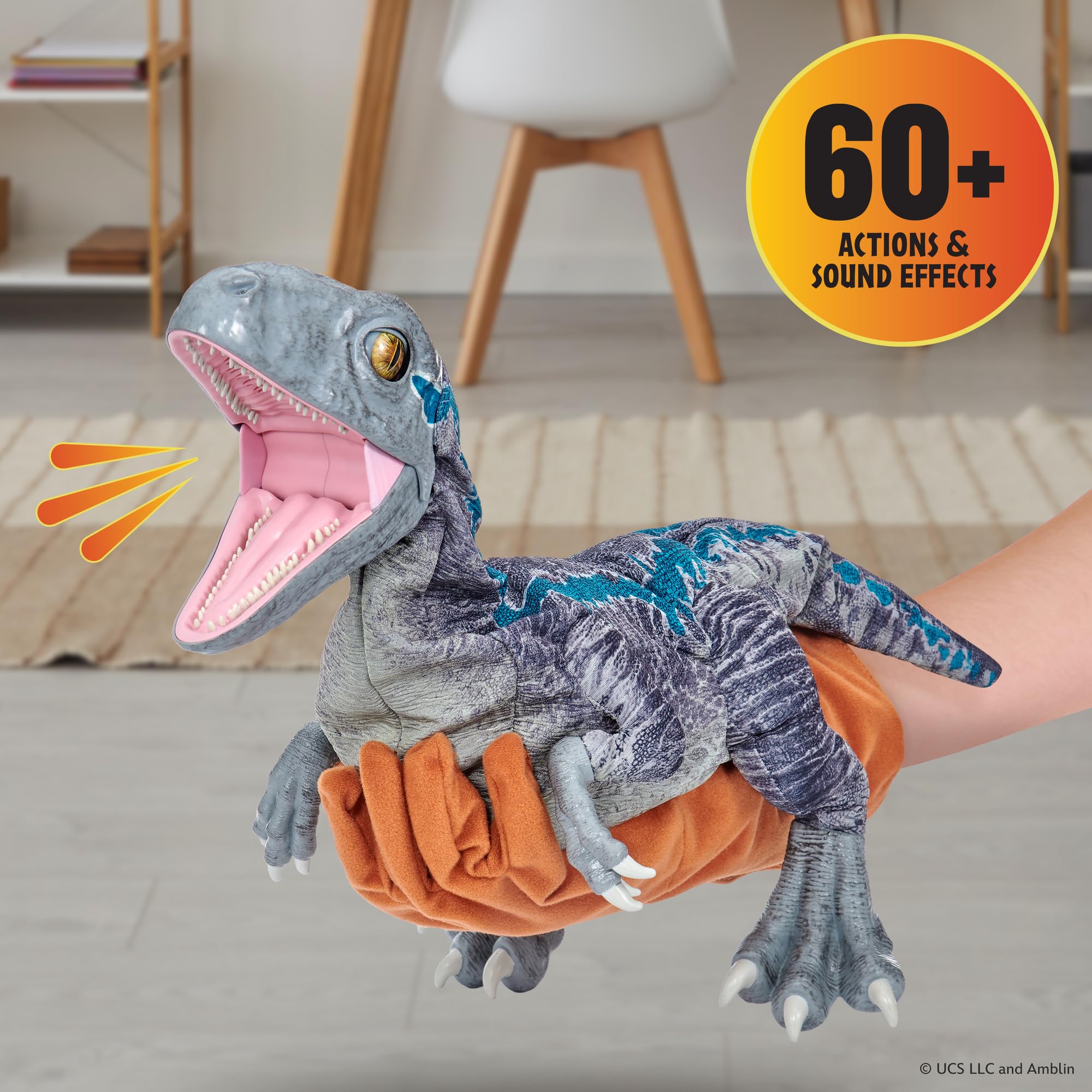 Jurassic World Blue Raptor Puppetronic - Interactive Dinosaur Toy -3
