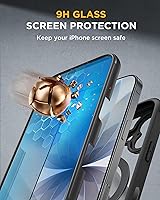 Vista 18 de Miracase Funda magnética para iPhone 14 de 6.1 pulgadas, protector de pantalla de vidrio templado integrado + protector de lente, compatible