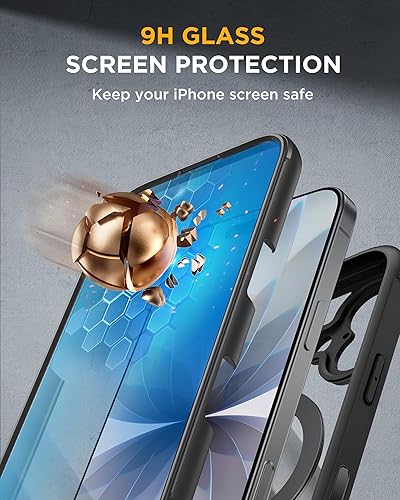 Vista 18 de Miracase - Funda magnética para iPhone 13 Pro Max de 6.7 pulgadas (compatible con MagSafe), transparente, completo, protector de pantalla de vidrio